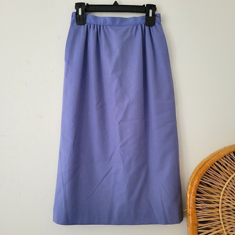Vintage Pendleton Woollen Mills Pencil Skirt Periwinkle Blue/Purple 6 Wool